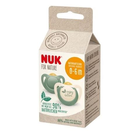 Sucettes NUK For Nature 0 6m Lot De 2 Eucalyptus Silicone Rouge