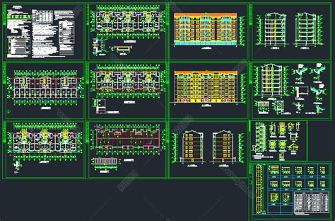 单元式多层住宅建筑cad施工图下载、单元式多层住宅建筑dwg文件下载 素材下载易图网cad设计图纸库