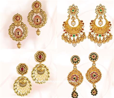 Gold Earrings Design from GRT - South India Jewels