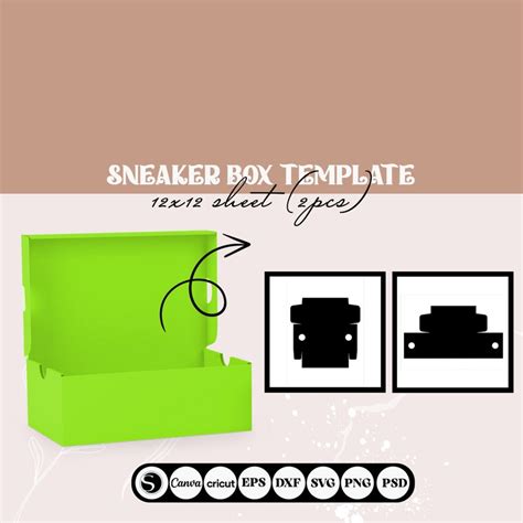 Shoes Box Template Sneaker Box Template Mini Shoe Box SVG Template