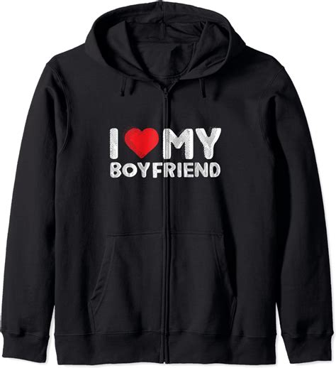 I Love My Boyfriend Cute I Heart My Boy Friend Bf Funny Zip Hoodie Uk Fashion