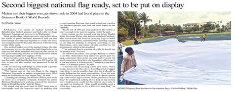 Dawn Epaper Aug Second Biggest National Flag Ready Set To