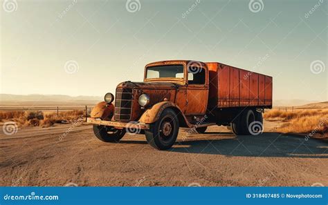 Old Rusty Truck An Old Abandoned Truck Rusts In An Open Air Junkyard