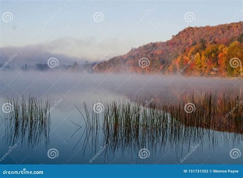 Crisp Autumn Morning On Big Moose Lake Stock Photo Image Of Stillness