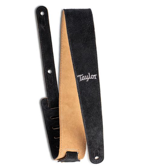 Taylor Guitars Taylor Embroidered Suede Guitar Strap, 2.5 - Black