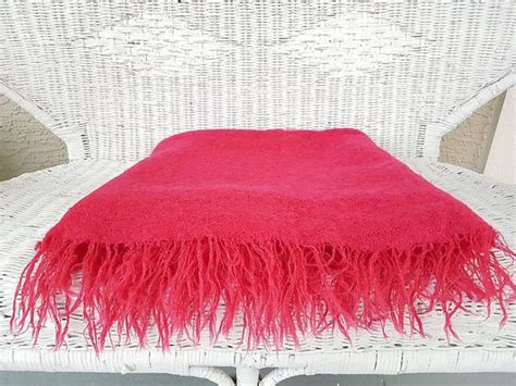 Fuchsia Blanket Pink Throw Blanket Mohair Wool Blanket Etsy Pink