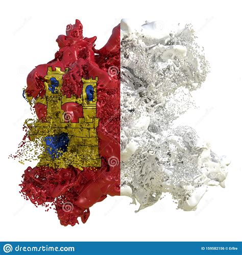 3d Rendering Of Castilla Leon Community Flag Stock Photography