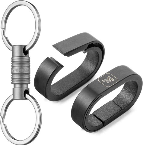 Amazon FEGVE Titanium Key Chain Rings With 2 Stainless Steel Key