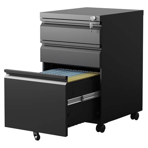 Black 3 Drawer File Cabinet On Wheels At Will Chavez Blog