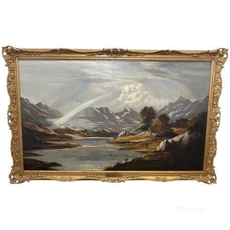 Antiques Atlas Huge Oil Painting Snowdon Range By Charles Leslie