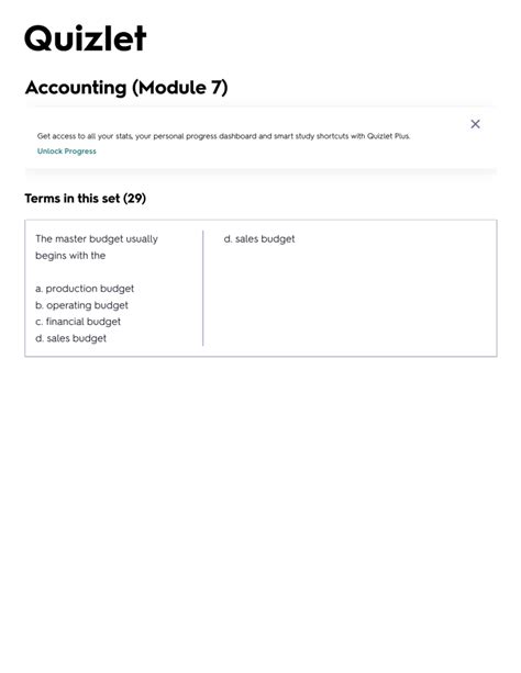 Accounting Module Flashcards Quizlet