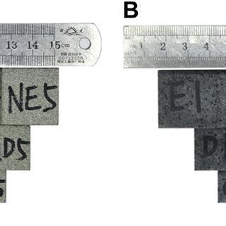 Processed rock samples: (A) sandstone samples; (B) granite samples ...