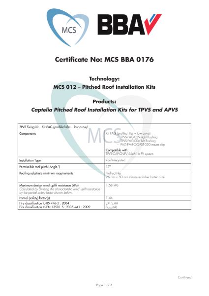 MCS BBA 0176 Certificate | Edilians | NBS Source