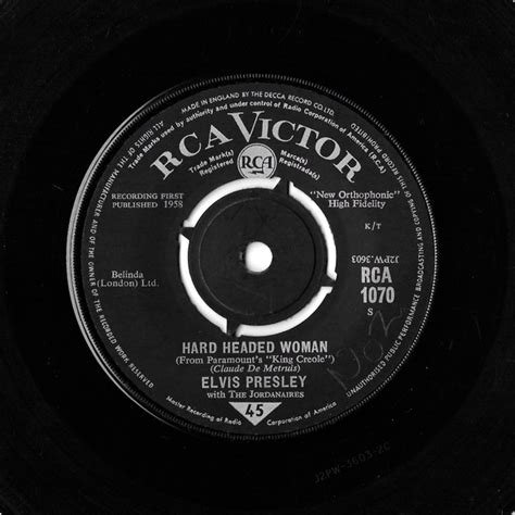 Elvis Presley Hard Headed Woman 1963 Vinyl Discogs