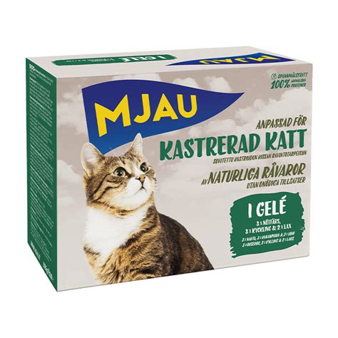 Mjau Multibox Bitar I Gel Fisk K Tt Kastrerad Katt Mjau