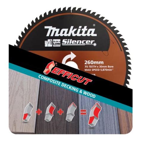 Makita E 07250 185mm 40t Efficut Composite Saw Blade Tools Warehouse