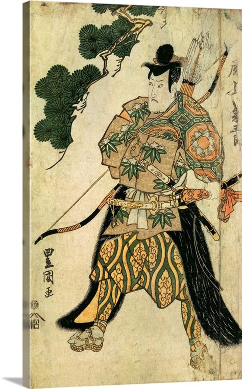 Portrait Of A Japanese Samurai C1790 1825 Wall Art Canvas Prints