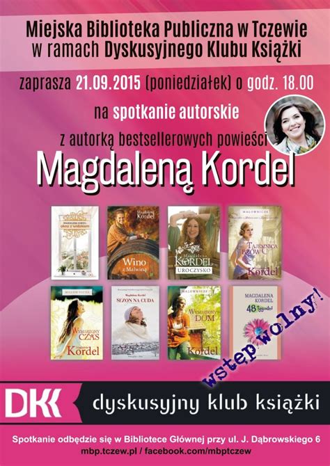 Spotkanie autorskie z Magdaleną Kordel Miejska Biblioteka Publiczna w