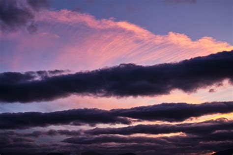 Dark Clouds on a Purple Sunset Sky · Free Stock Photo