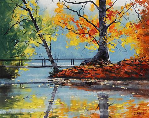 Autumn Lake Painting by Graham Gercken - Fine Art America