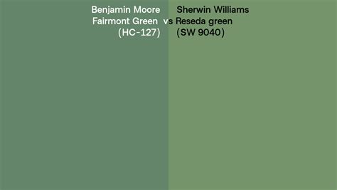 Benjamin Moore Fairmont Green Hc 127 Vs Sherwin Williams Reseda Green