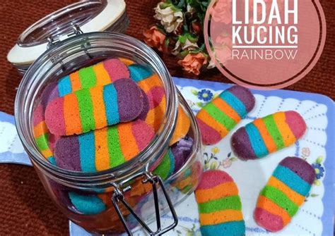 Resep Lidah Kucing Rainbow oleh Yuniar - Cookpad