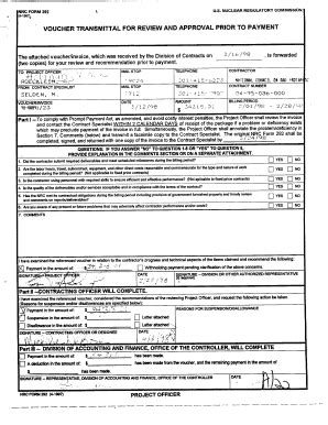 Fillable Online Pbadupws Nrc Voucher Transmittal For Review Approval