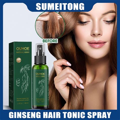 Ouhoe Ginseng Hair Growth Spray Herbal Tonic Anti Hair Loss Serum