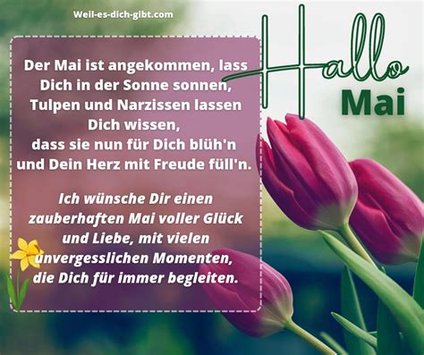 Mai Grußbotschaft Verbreite Frühlingsfreude mit blumigen Sprüchen