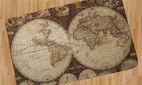 Vintage World Map Area Rug - 4'x5' - YouCustomizeIt