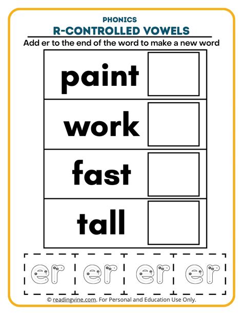 Cut And Paste R Controlled Vowels Activity Image Readingvine