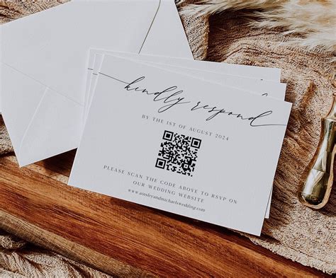 Qr Code Wedding Rsvp Card Online Reply Card Template Modern Minimalist Reply Card Website