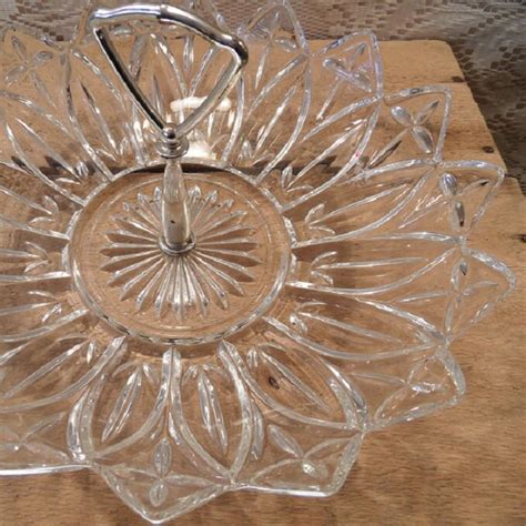 Federal Glass Petal Serving Tray Petit Four Tray Tidbit Tray Etsy