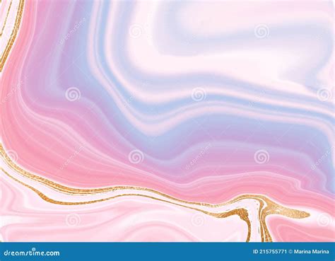 Gold Pink Marble Design A Beautiful Combination Of Pink Blue Marble And Gold Stock Vector