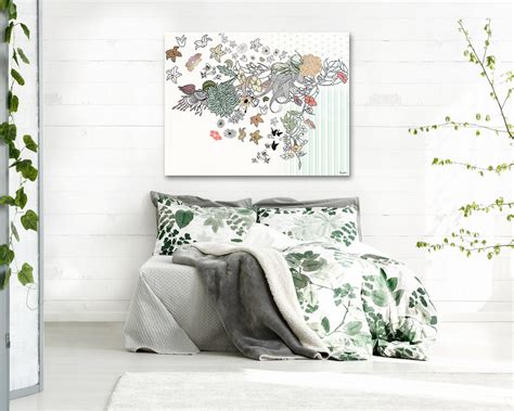 Floral Bedroom Wall Art Print Original Flowers Painting | Etsy