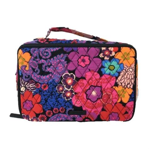 VERA BRADLEY LARGE BLUSH BRUSH MAKEUP CASE FLORAL FIESTA HOME TRAVEL