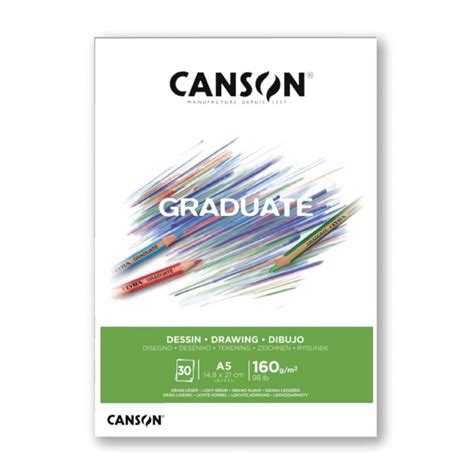 BLOCK DIBUJO CANSON GRADUATE DRAWING 160GR A5 ESTUDIANTES ARTISTICA