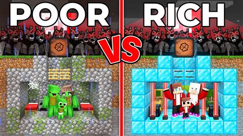 Poor Mikey Vs Rich Jj Doomsday Bunker Vs Werewolf Army In Blood Moon