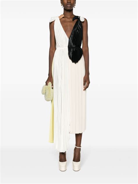 Victoria Beckham Asymmetric Pleated Maxi Dress Farfetch