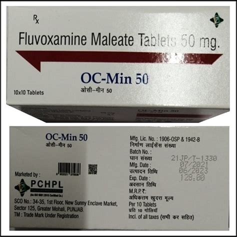 OC Min Fluvoxamine Maleate Tablets 50 Mg Treatment Depression At Rs