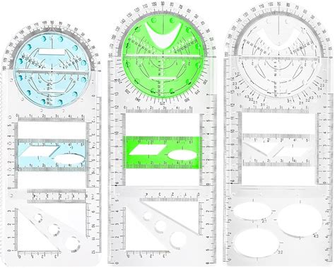 Juego De Reglas Geom Tricas Multifuncionales Plantilla De Dibujo