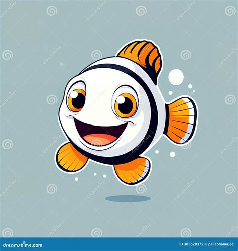 Cute Clown Fish Vector Illustration Cute Cartoon Clown Fish Stock