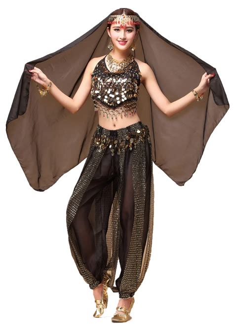 Belly Dance Costume Set Indian Bollywood Bellydance Chiffon Cloth