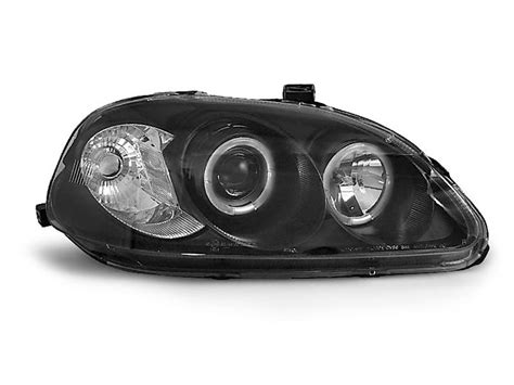 Paire De Feux Phares Honda Civic 95 99 Angel Eyes Noir