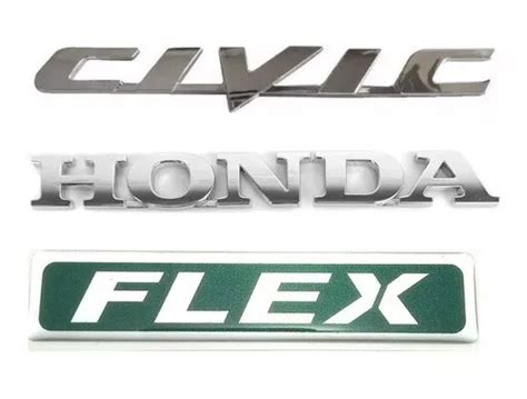 Emblema Nome Honda Civic Flex Letreiro Cromado Parcelamento Sem Juros