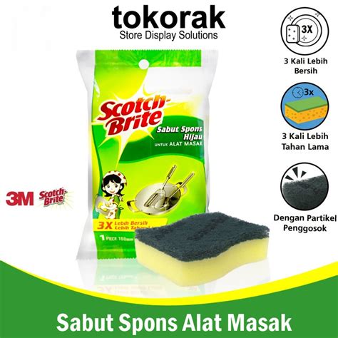 Jual SCOTCH BRITE 3M SABUT SPONS CUCI PIRING ID 30 TAPAS BUSA