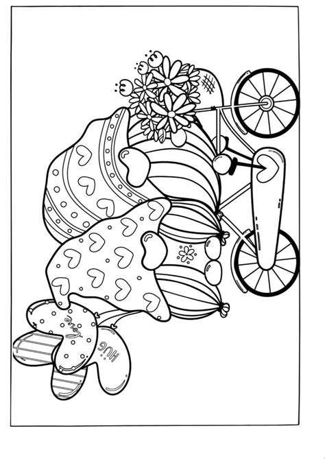 Whimsical Gnomes Riding A Bike Coloring Page