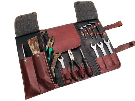 Leather Tool Roll Custom Tool Wrap Car Tools Storage Personalized Bag