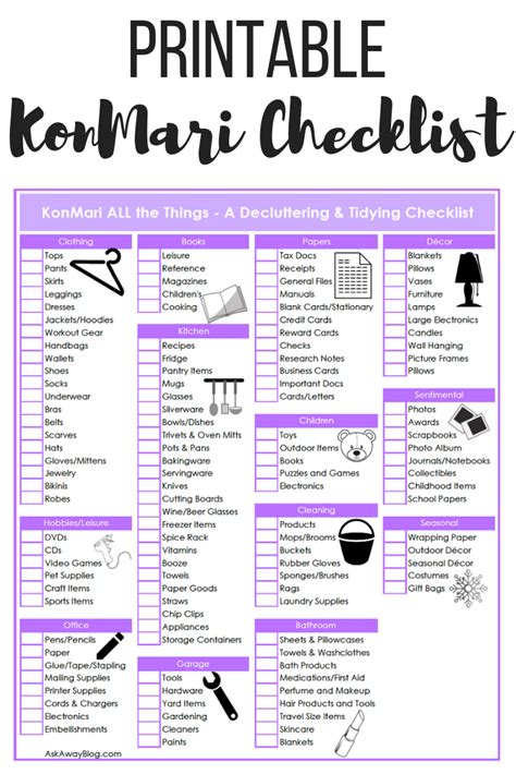 The ultimate konmari decluttering tidying checklist – Artofit