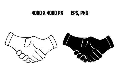 Black and White Handshake Icons Graphic by YuliDor · Creative Fabrica